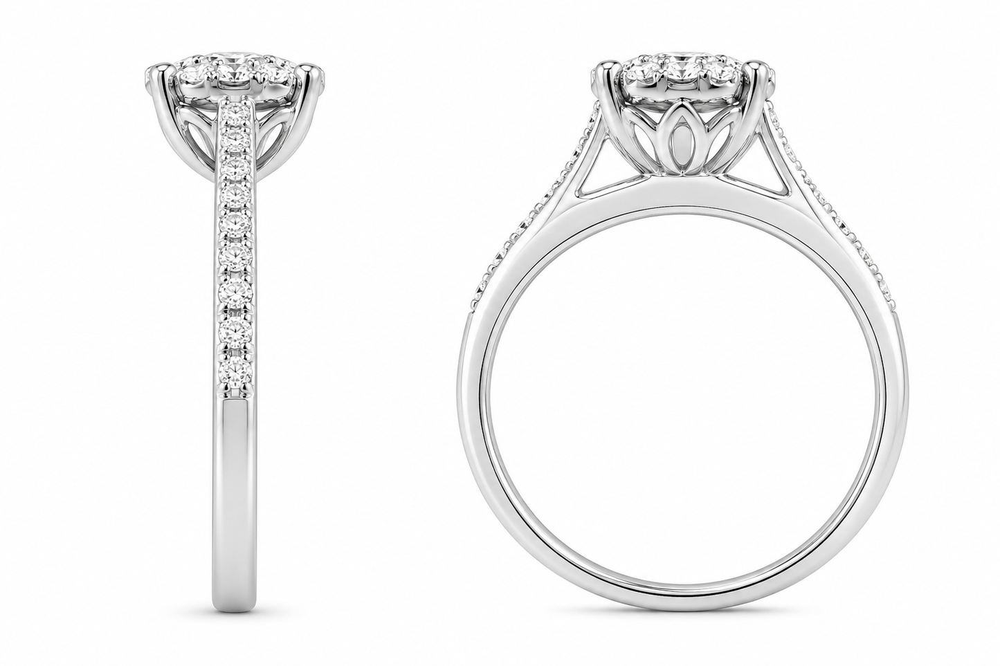 10K White Gold Women's Ring 0.35 ct Natural Diamond