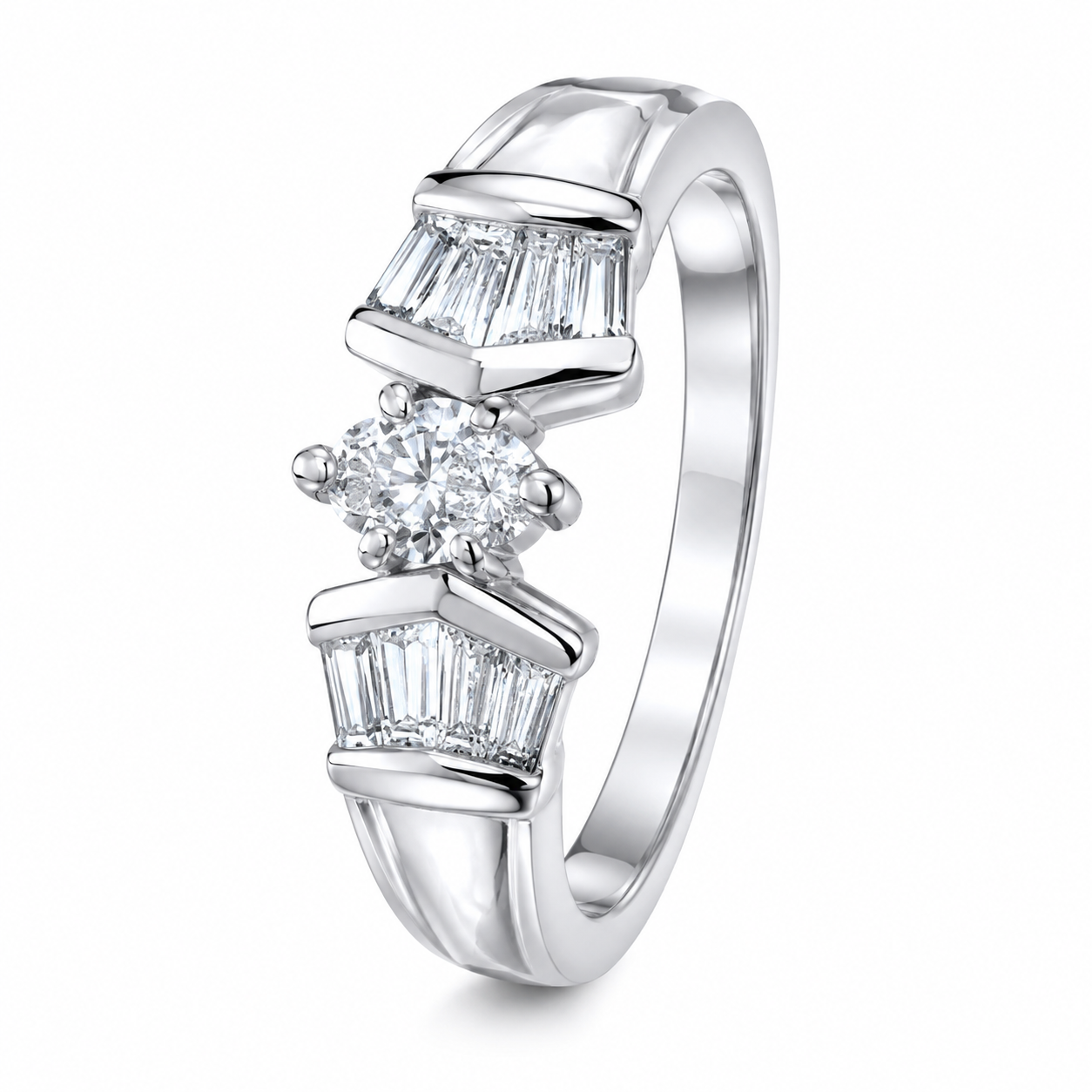14K White Gold Women's Ring Marquise 0.60 ct Natural Diamond