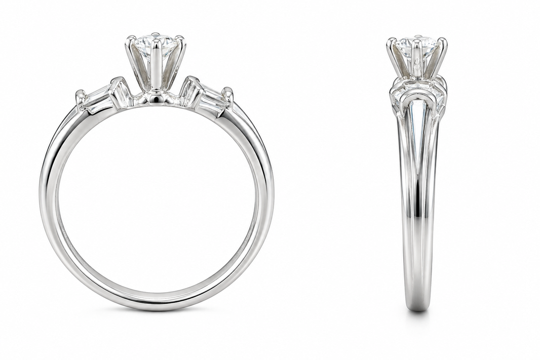 14K White Gold Women's Ring Marquise 0.60 ct Natural Diamond