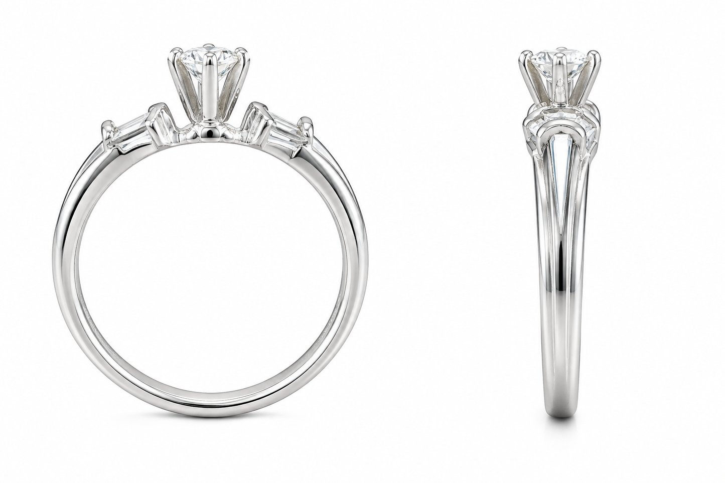 14K White Gold Women's Ring Marquise 0.60 ct Natural Diamond