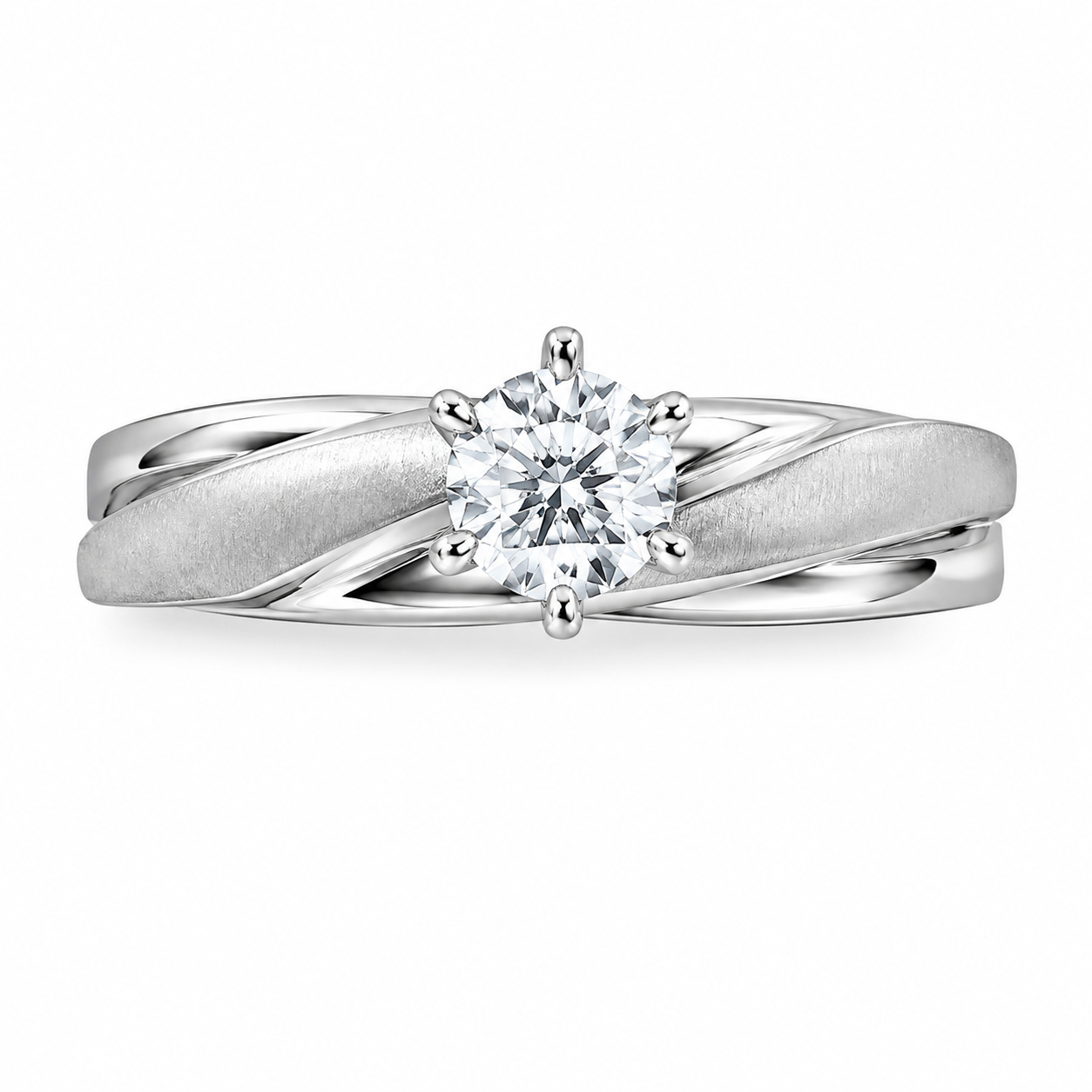 10K White Women’s Gold Ring Round 0.10 ct Natural Diamond