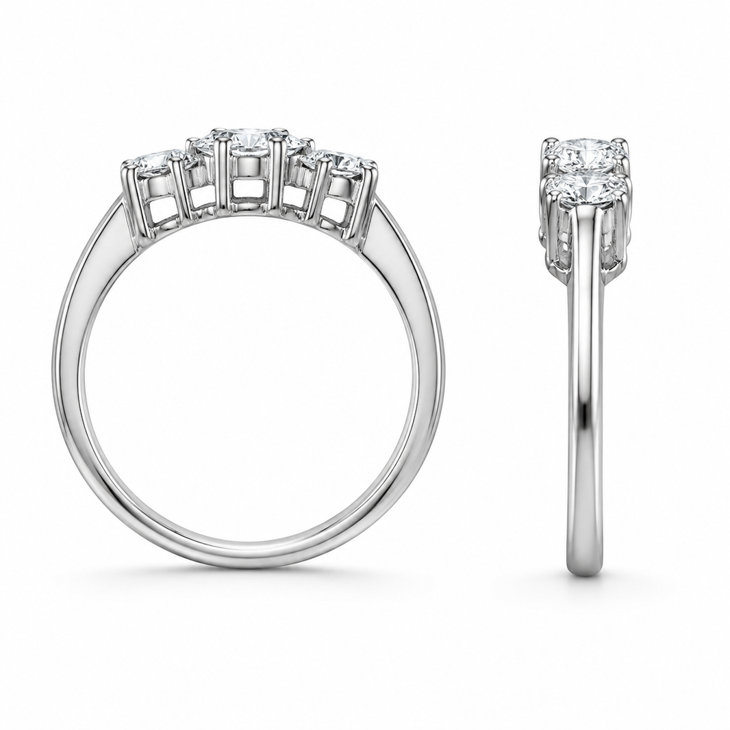 10K White Gold Women’s Band 0.50 ct Natural Diamond