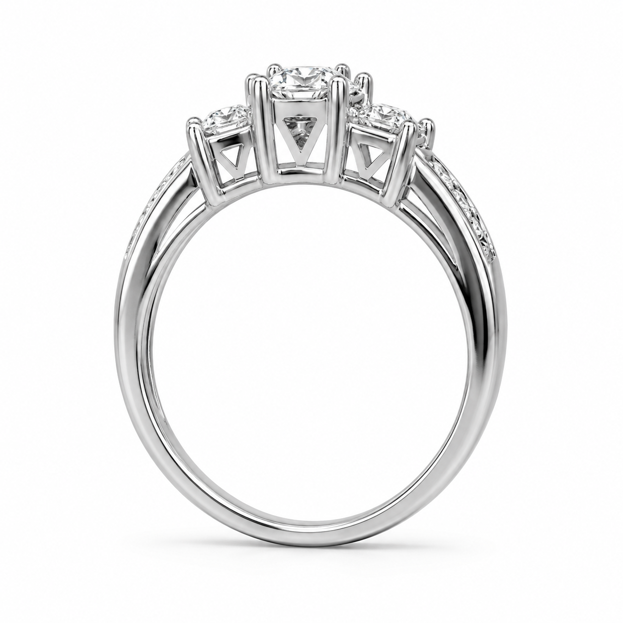 14K White Gold Women’s Band Princess 0.25 ct Natural Diamond