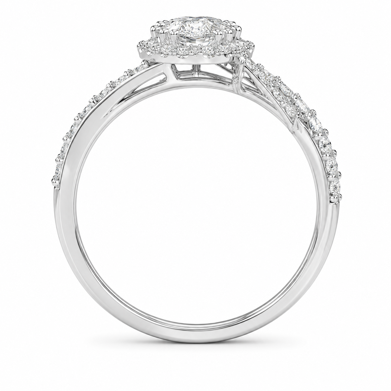 10K White Gold Women's Ring 0.49 ct Natural Diamond