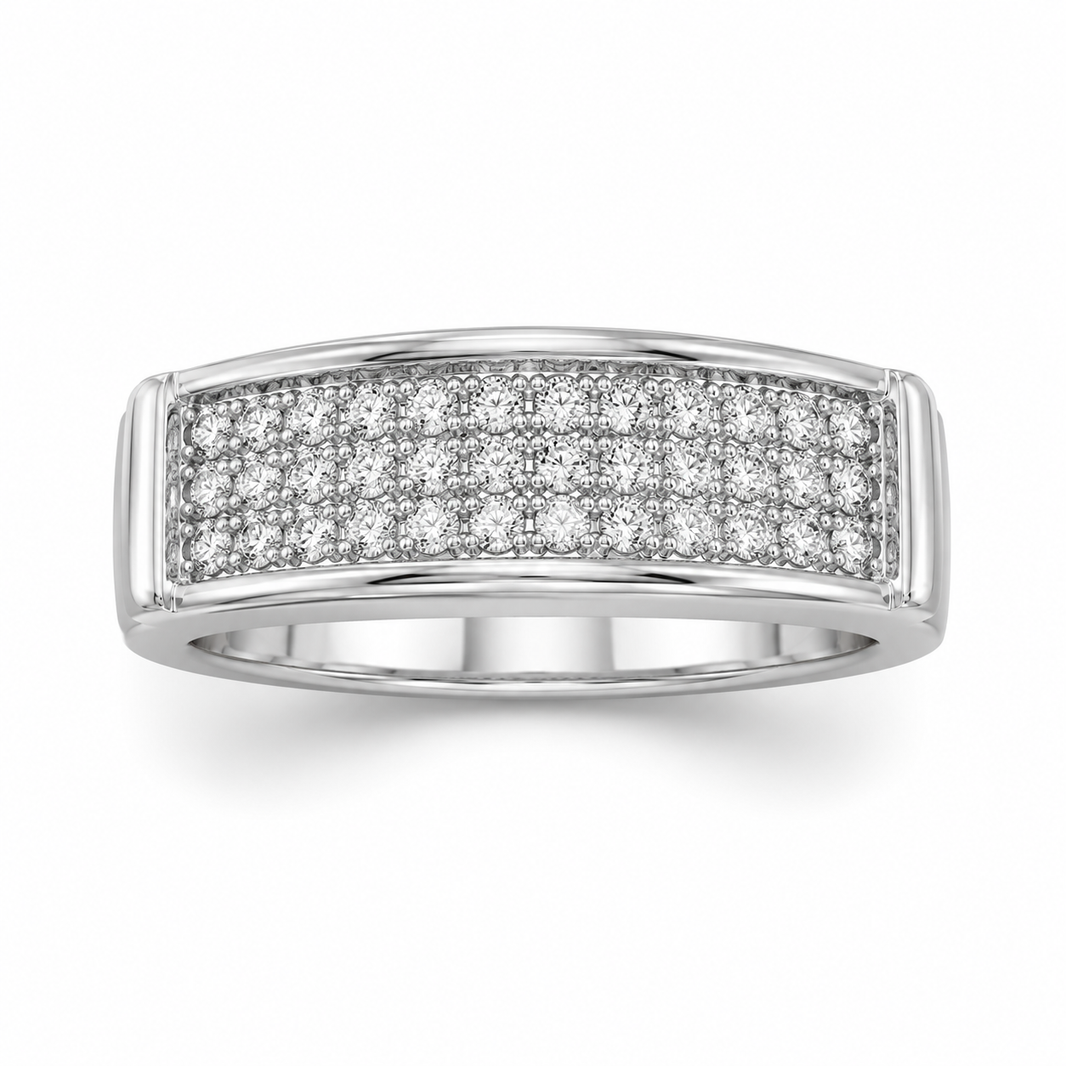 10K White Gold Women’s Band 0.30 ct Natural Diamond