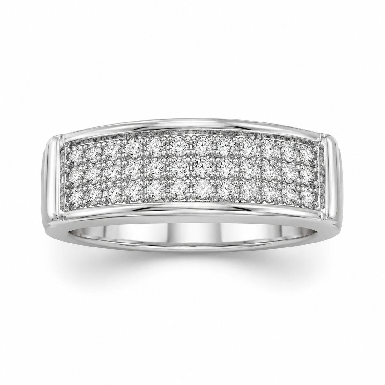 10K White Gold Women’s Band 0.30 ct Natural Diamond