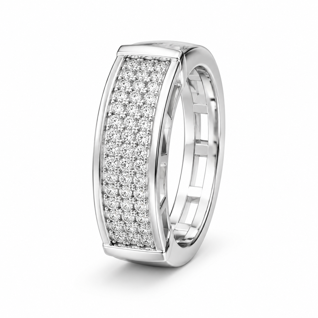 10K White Gold Women’s Band 0.30 ct Natural Diamond