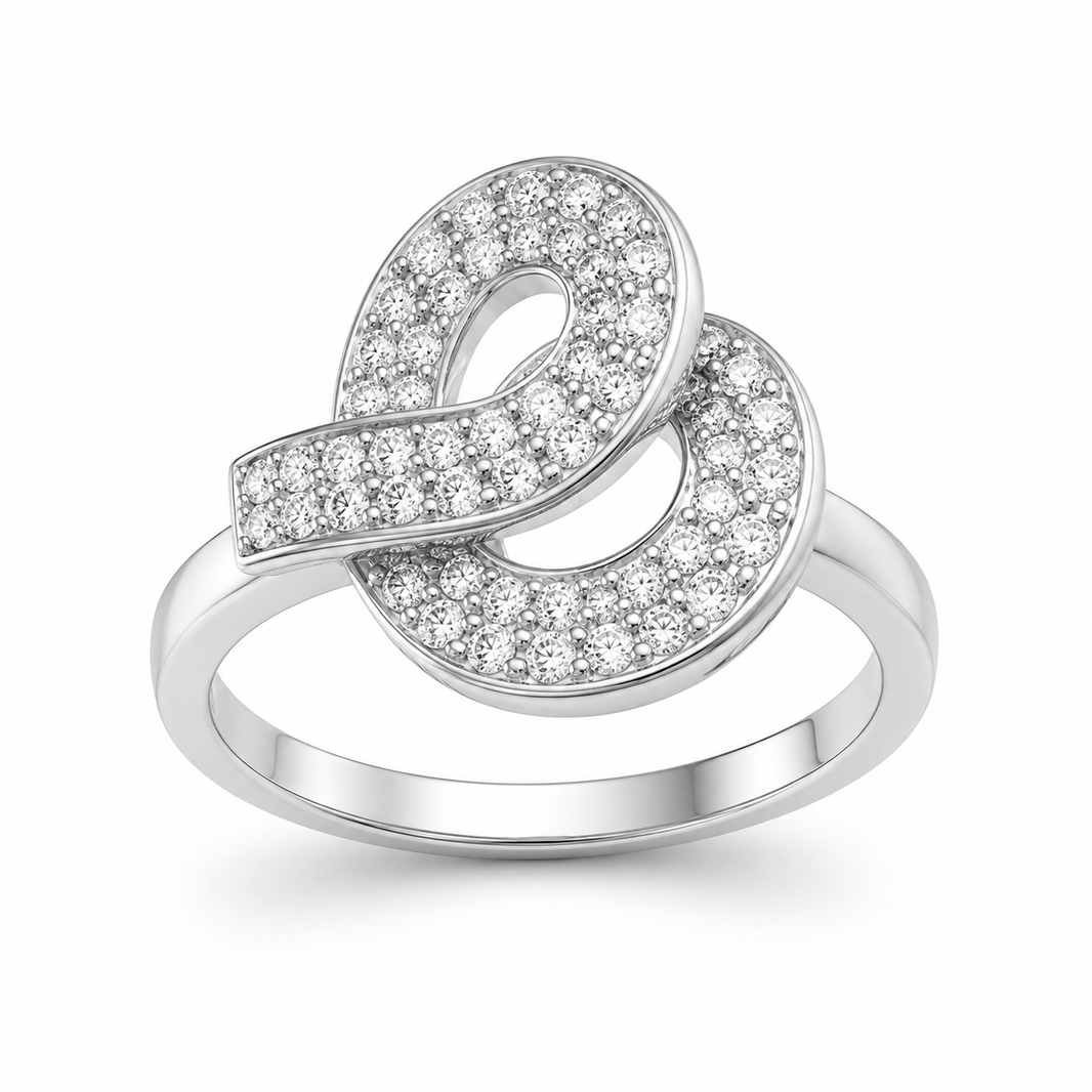 14K White Gold Women's Ring 0.65 ct Natural Diamond