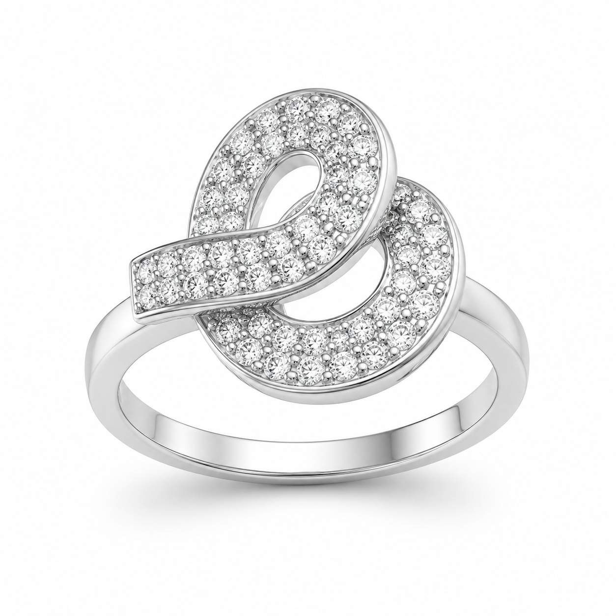 14K White Gold Women's Ring 0.65 ct Natural Diamond