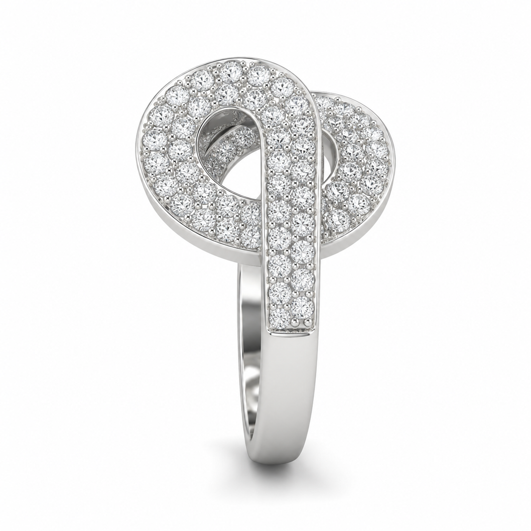 14K White Gold Women's Ring 0.65 ct Natural Diamond