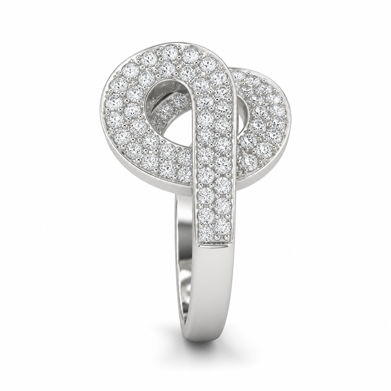14K White Gold Women's Ring 0.65 ct Natural Diamond