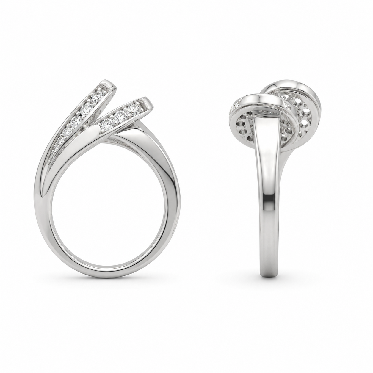 14K White Gold Women's Ring 0.65 ct Natural Diamond