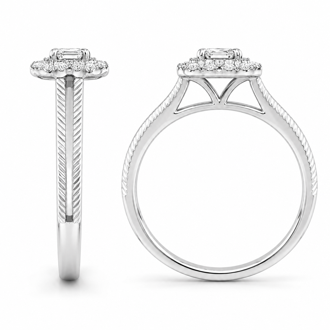 14K White Gold Women's Ring 0.12 ct Natural Diamond