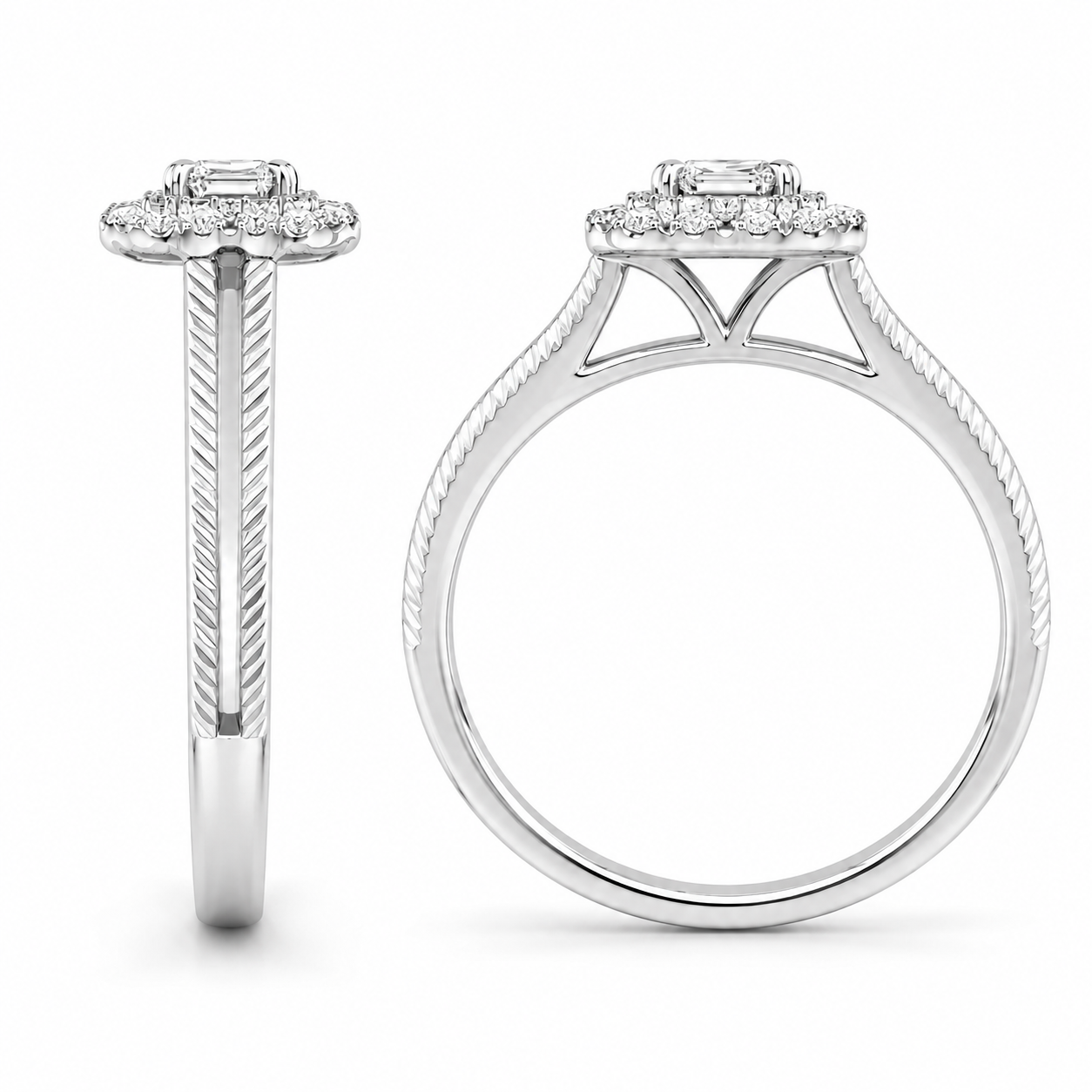 14K White Gold Women's Ring 0.12 ct Natural Diamond