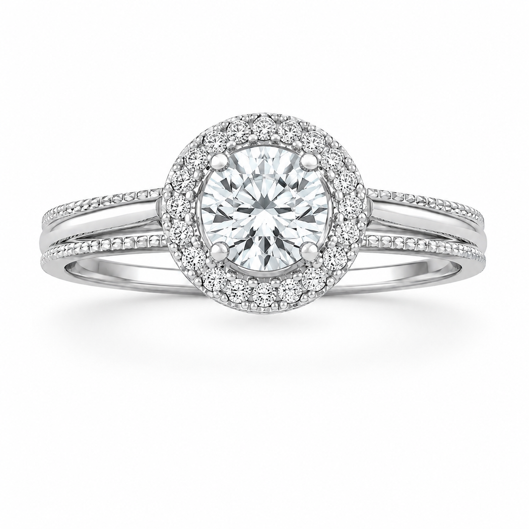 14K White Gold Women's Ring 0.12 ct Natural Diamond