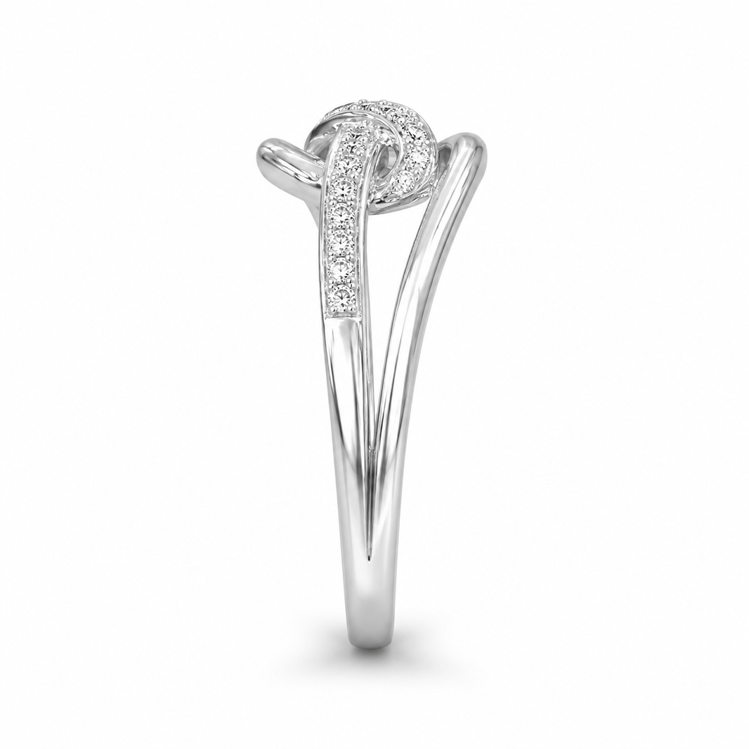 10K White Gold Women’s Band Infinity 0.03 ct Natural Diamond