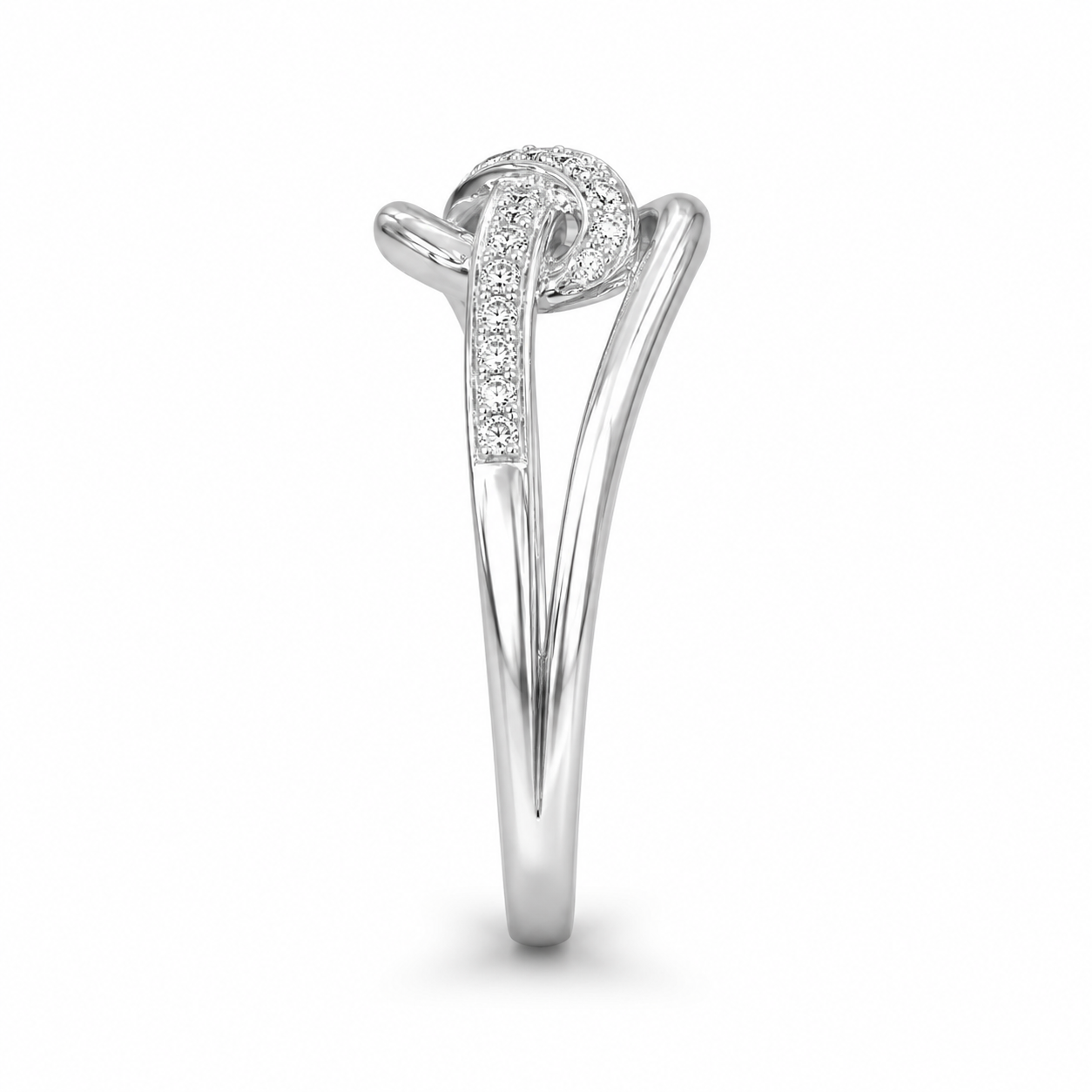 10K White Gold Women’s Band Infinity 0.03 ct Natural Diamond