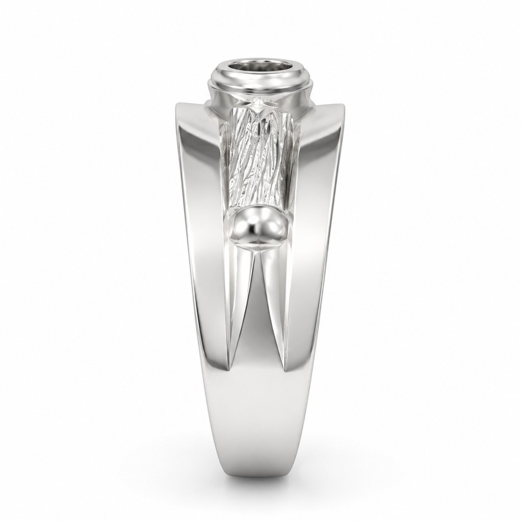 14K White Gold Women's Ring Round 0.10 ct Natural Diamond