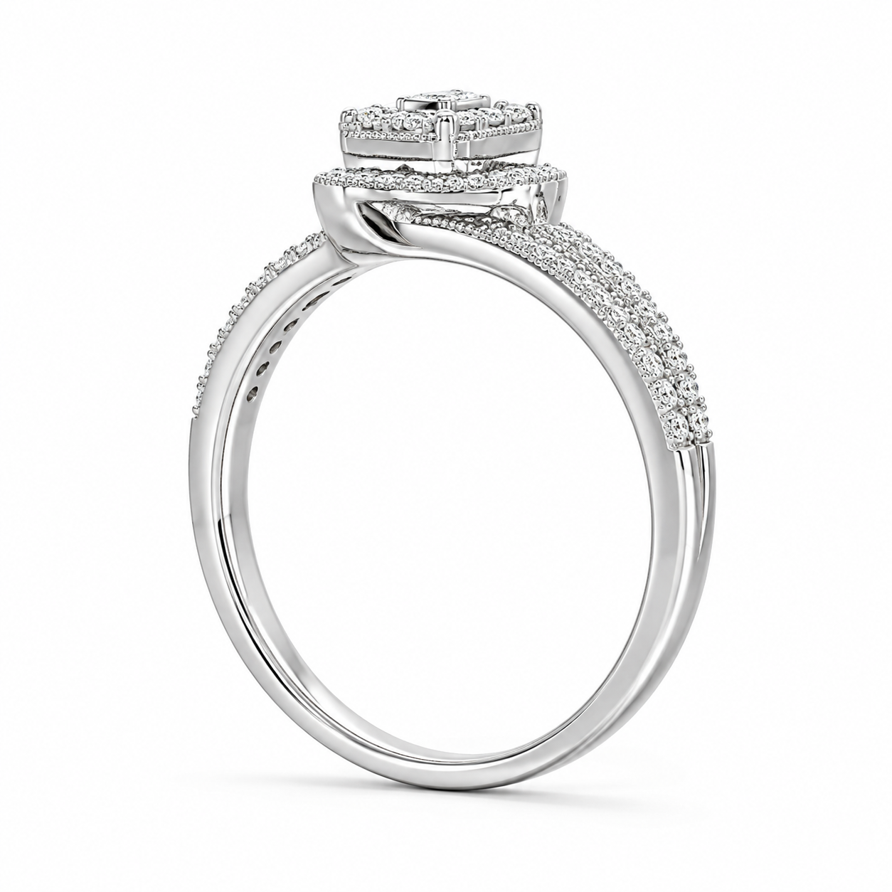10K White Gold Women's Ring 0.22 ct Natural Diamond
