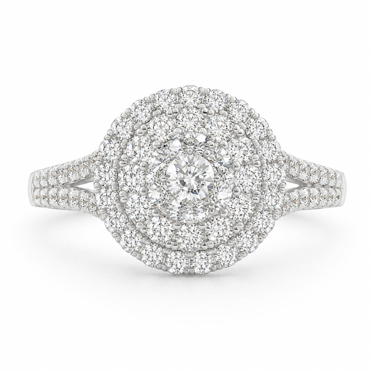 14K White Gold Women's Ring 0.76 ct Natural Diamond