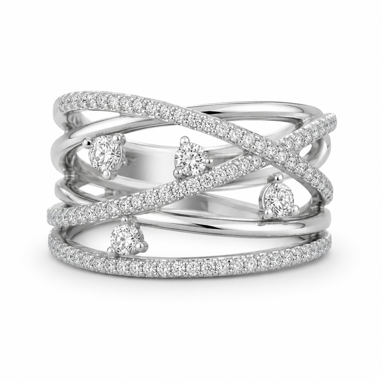 10K White Gold Women's Band 0.33 ct Natural Diamond