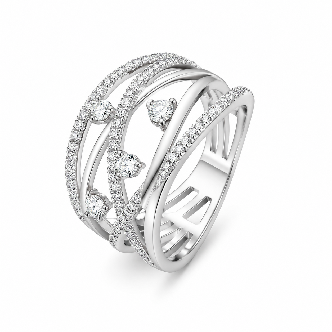 10K White Gold Women's Band 0.33 ct Natural Diamond