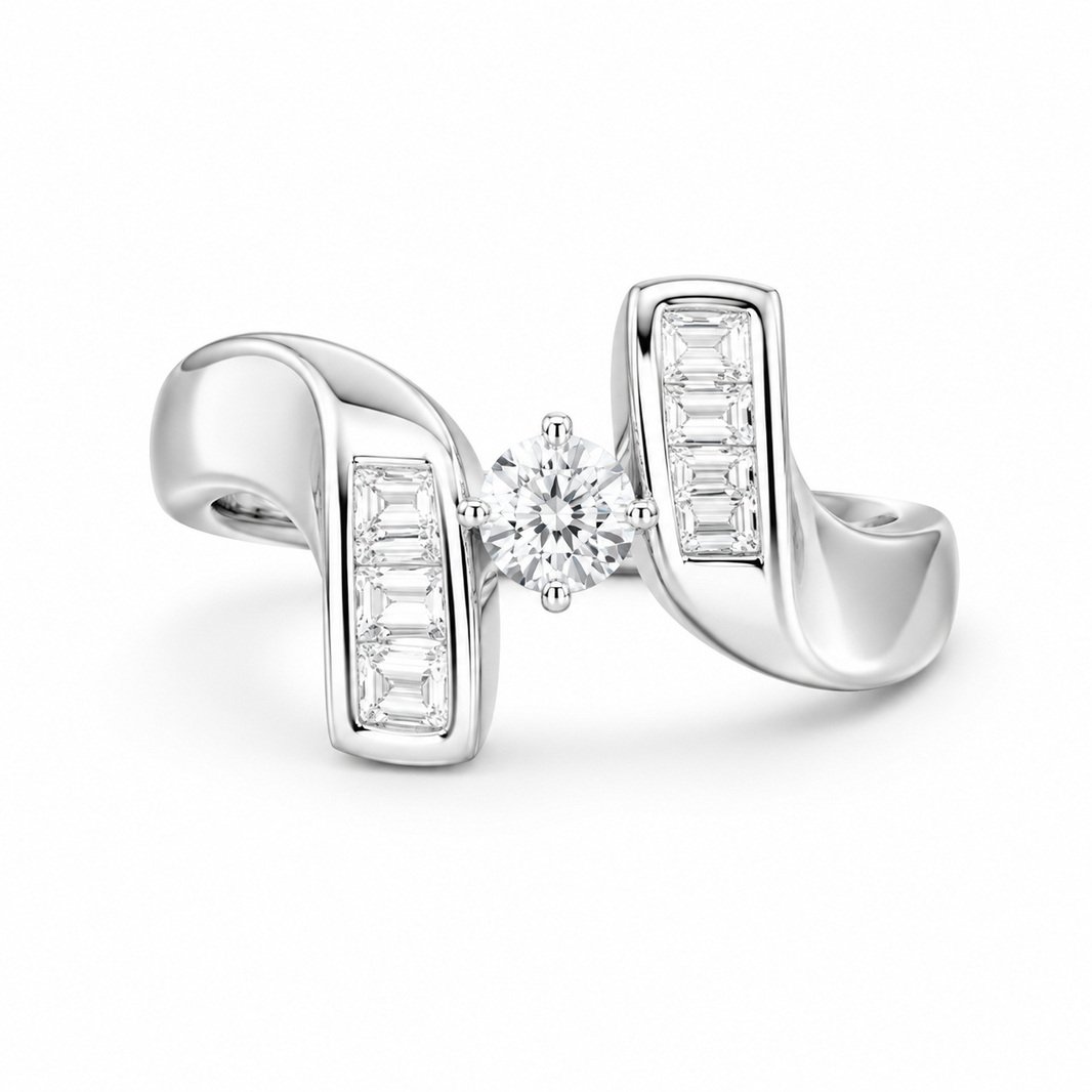 10K White Gold Women's Ring 0.20 ct Natural Diamond