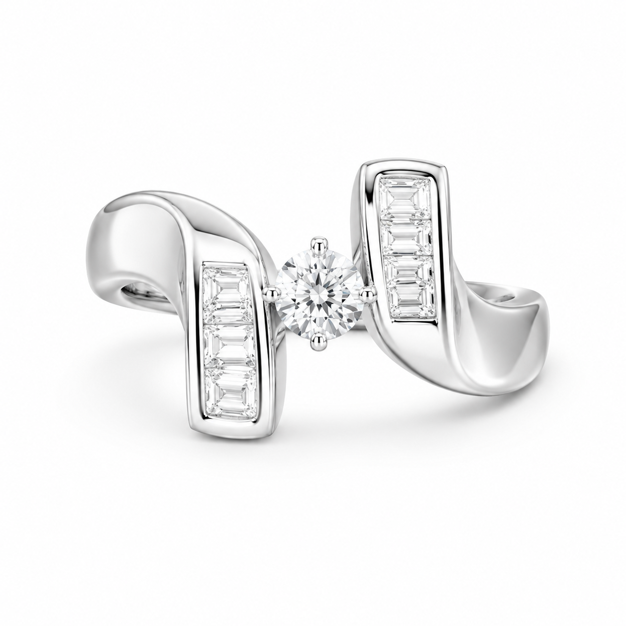 10K White Gold Women's Ring 0.20 ct Natural Diamond