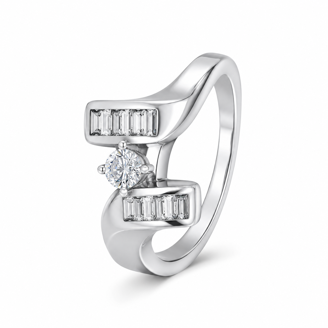 10K White Gold Women's Ring 0.20 ct Natural Diamond