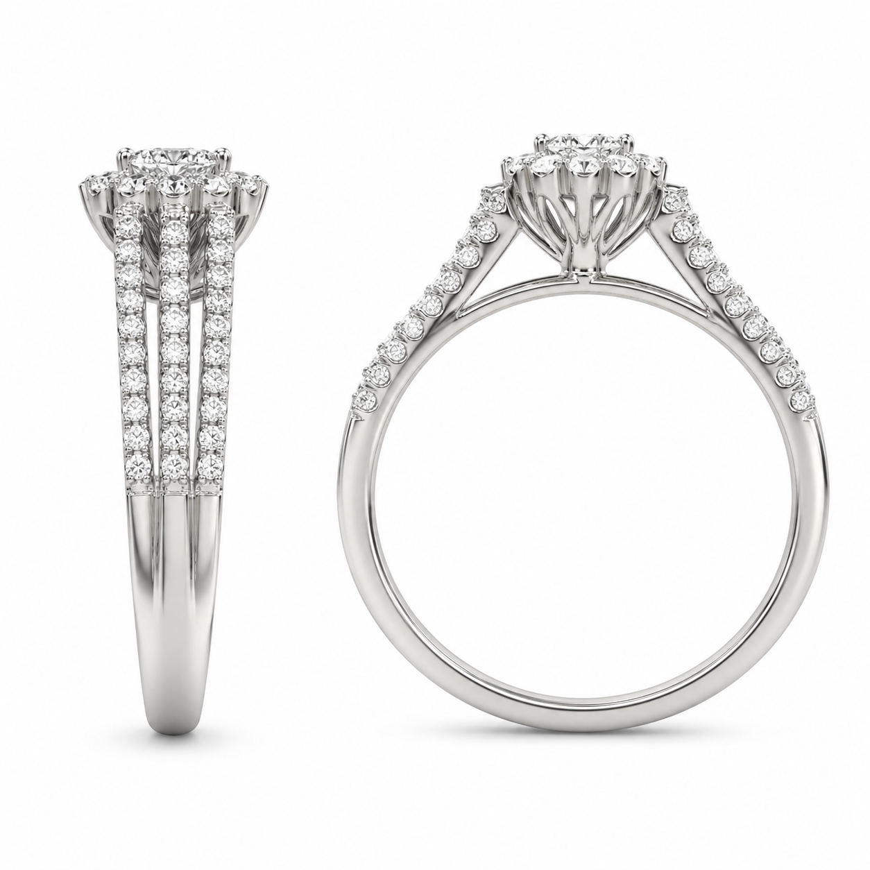 10K White Gold Women's Ring Pear 0.36 ct Natural Diamond