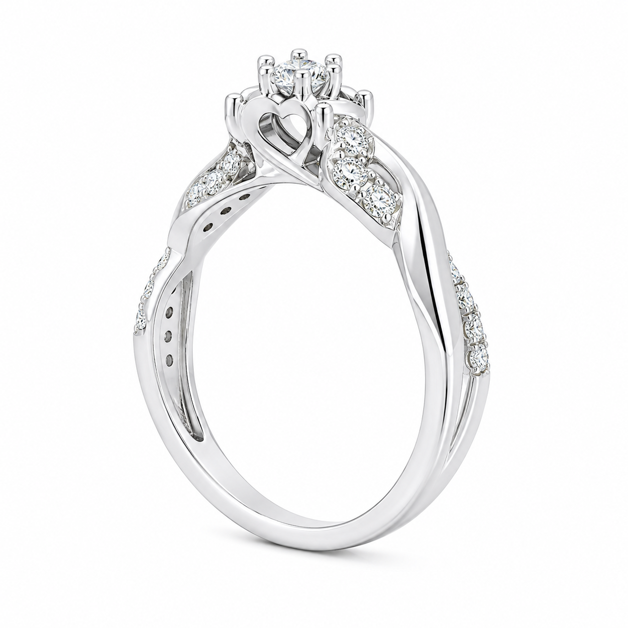 10K White Gold Women's Ring 0.31 ct Natural Diamond
