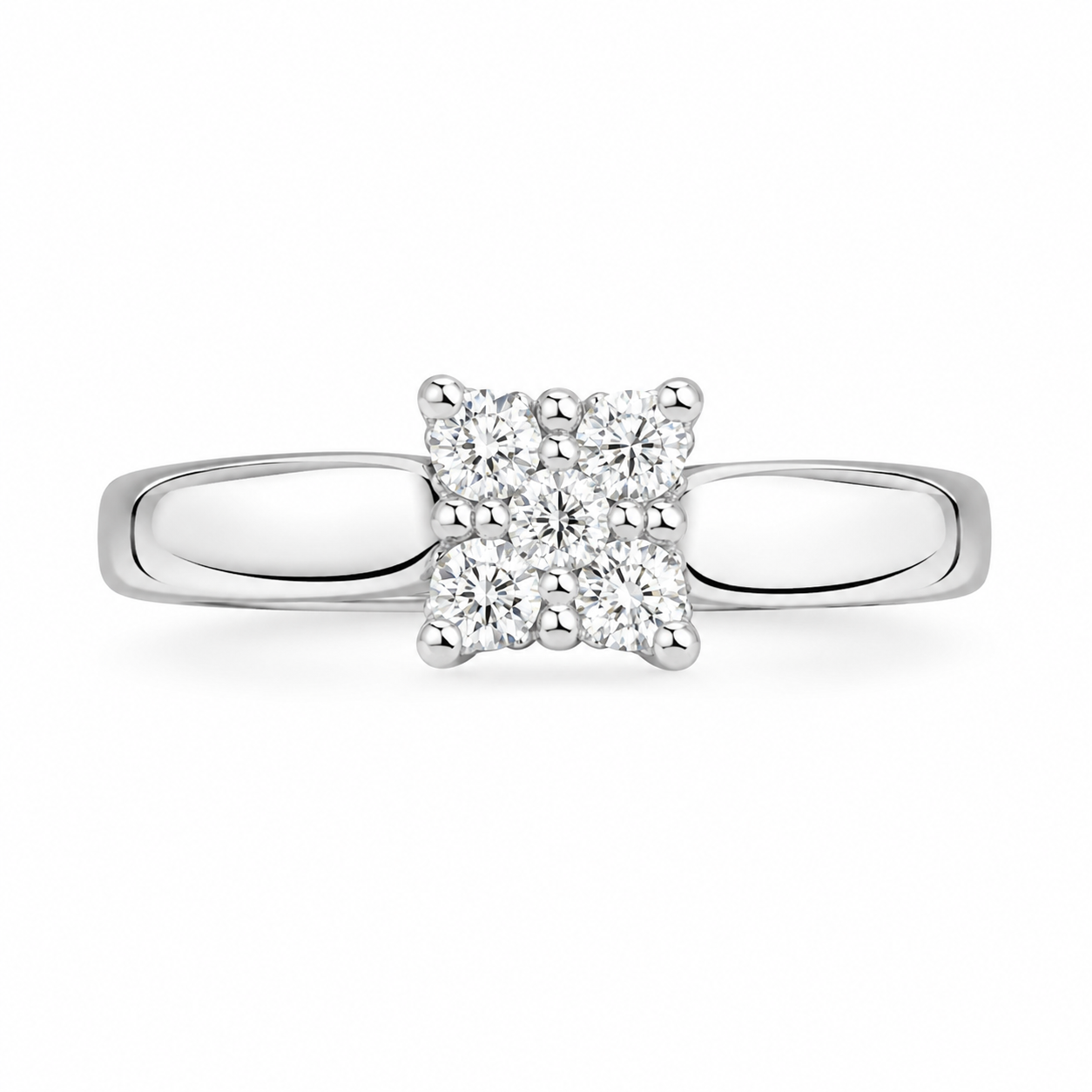 10K White Gold Women’s Ring 0.20 ct Natural Diamond
