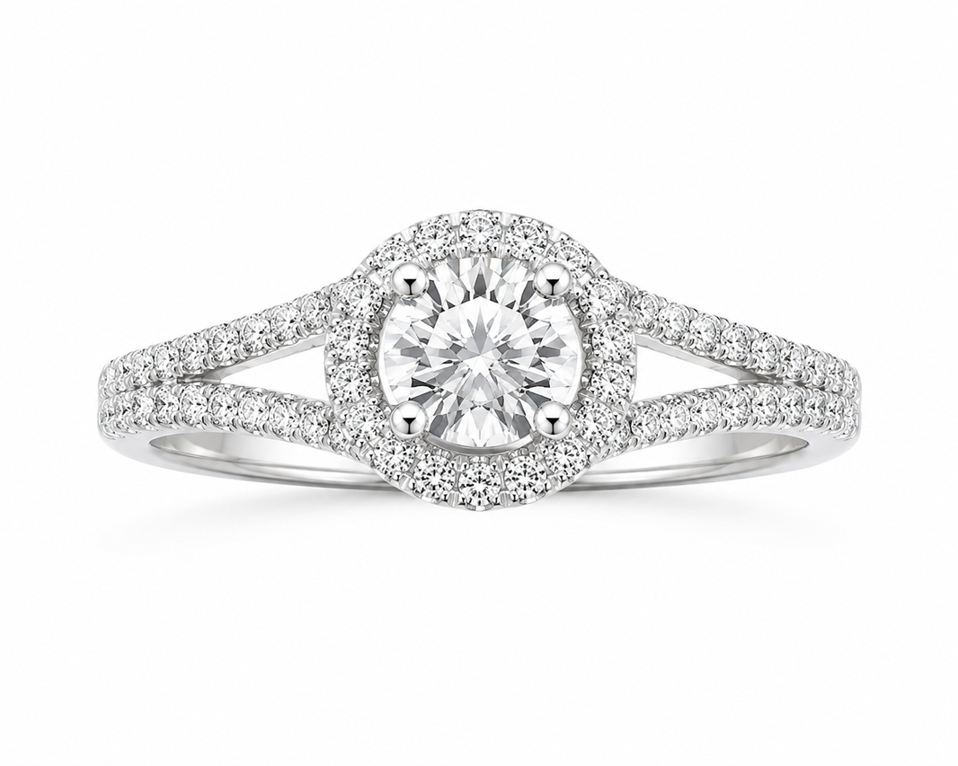 14K White Gold Women's Ring 0.39 ct Natural Diamond