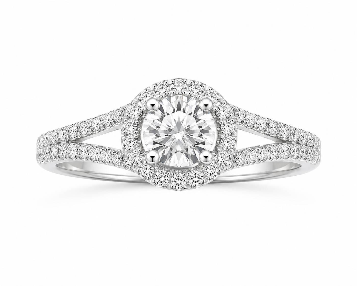 14K White Gold Women's Ring 0.39 ct Natural Diamond