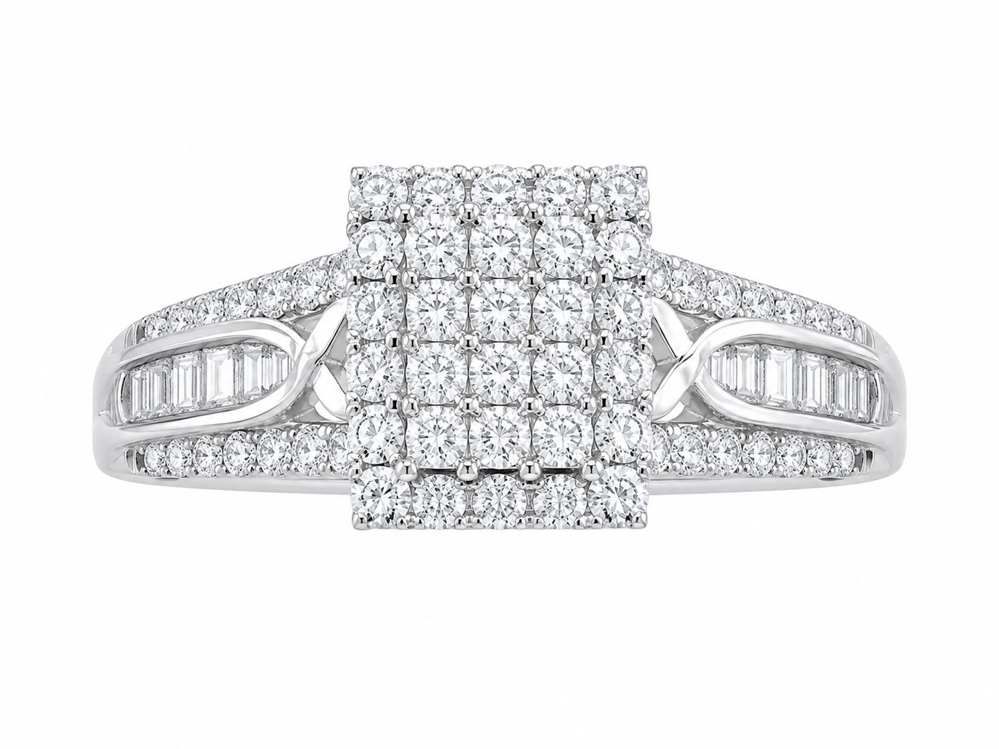 10K White Gold Women's Ring 0.50 ct Natural Diamond