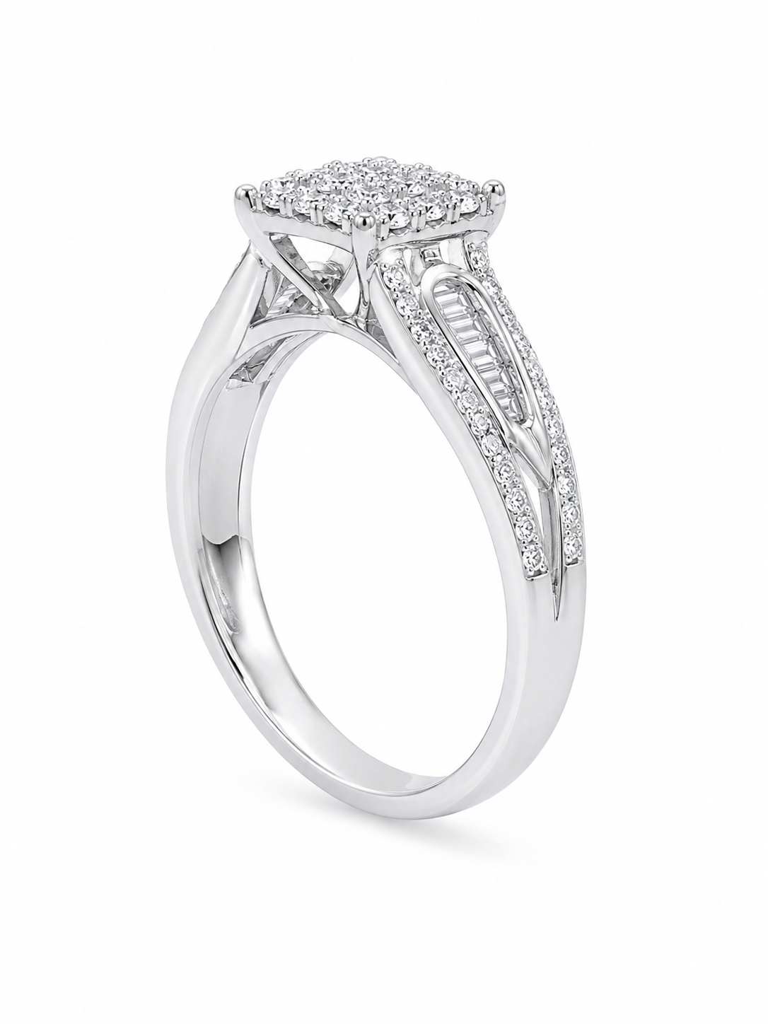 10K White Gold Women's Ring 0.50 ct Natural Diamond