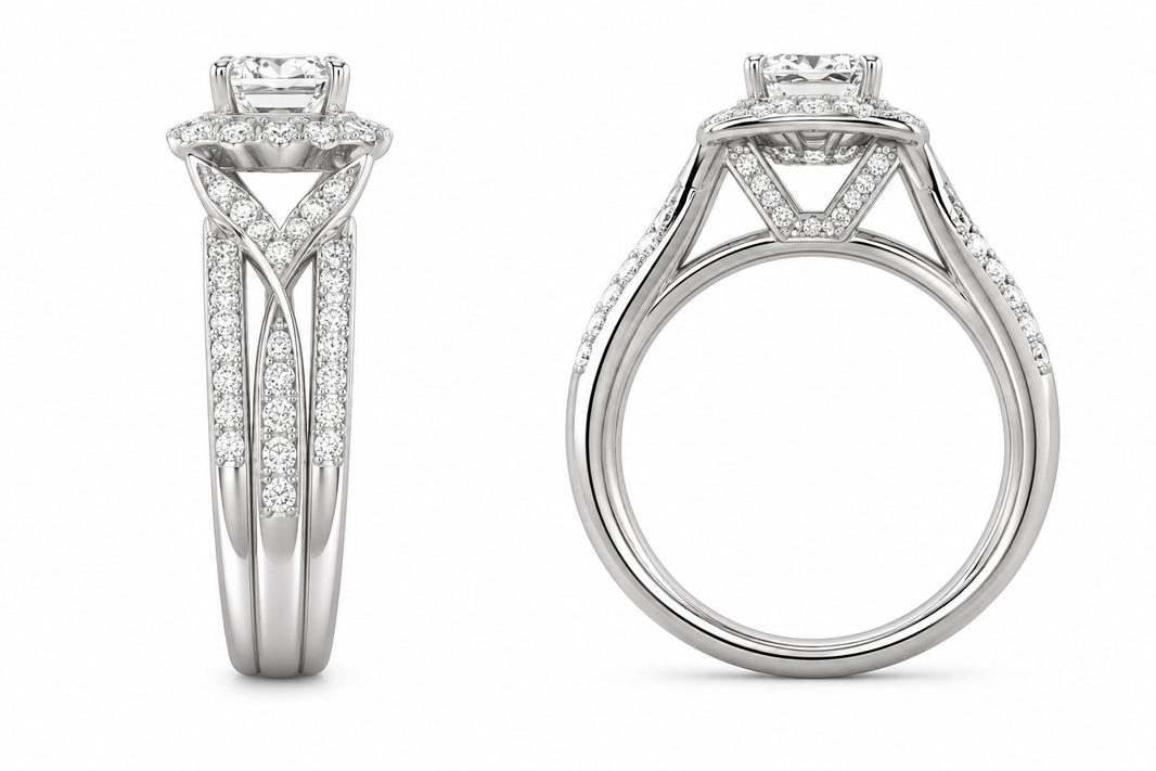 14K White Gold Ring 0.78 ct Natural Diamond