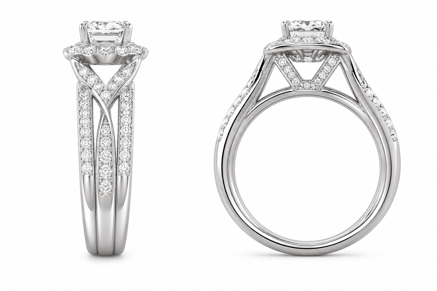14K White Gold Ring 0.78 ct Natural Diamond