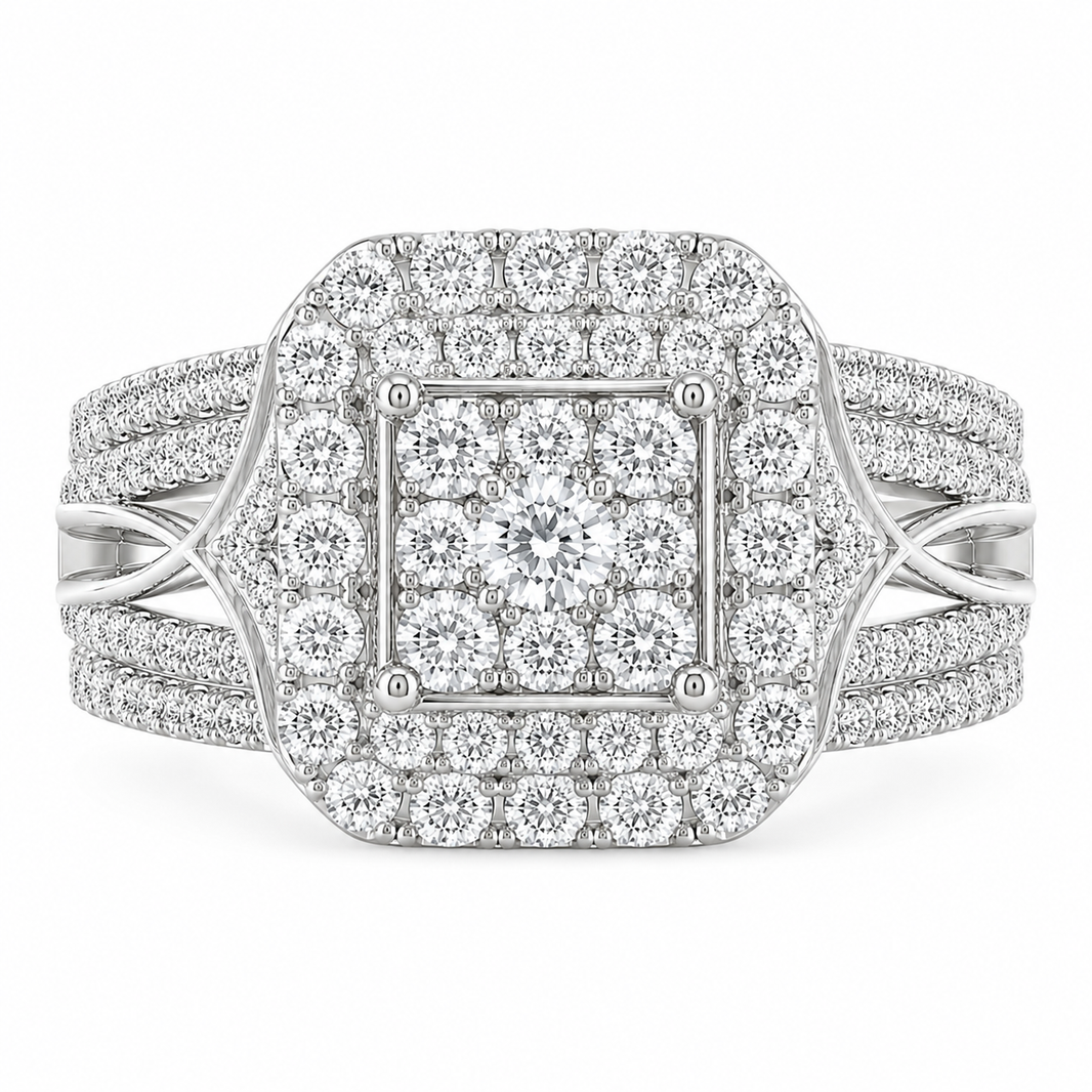 14K White Gold Ring 0.78 ct Natural Diamond