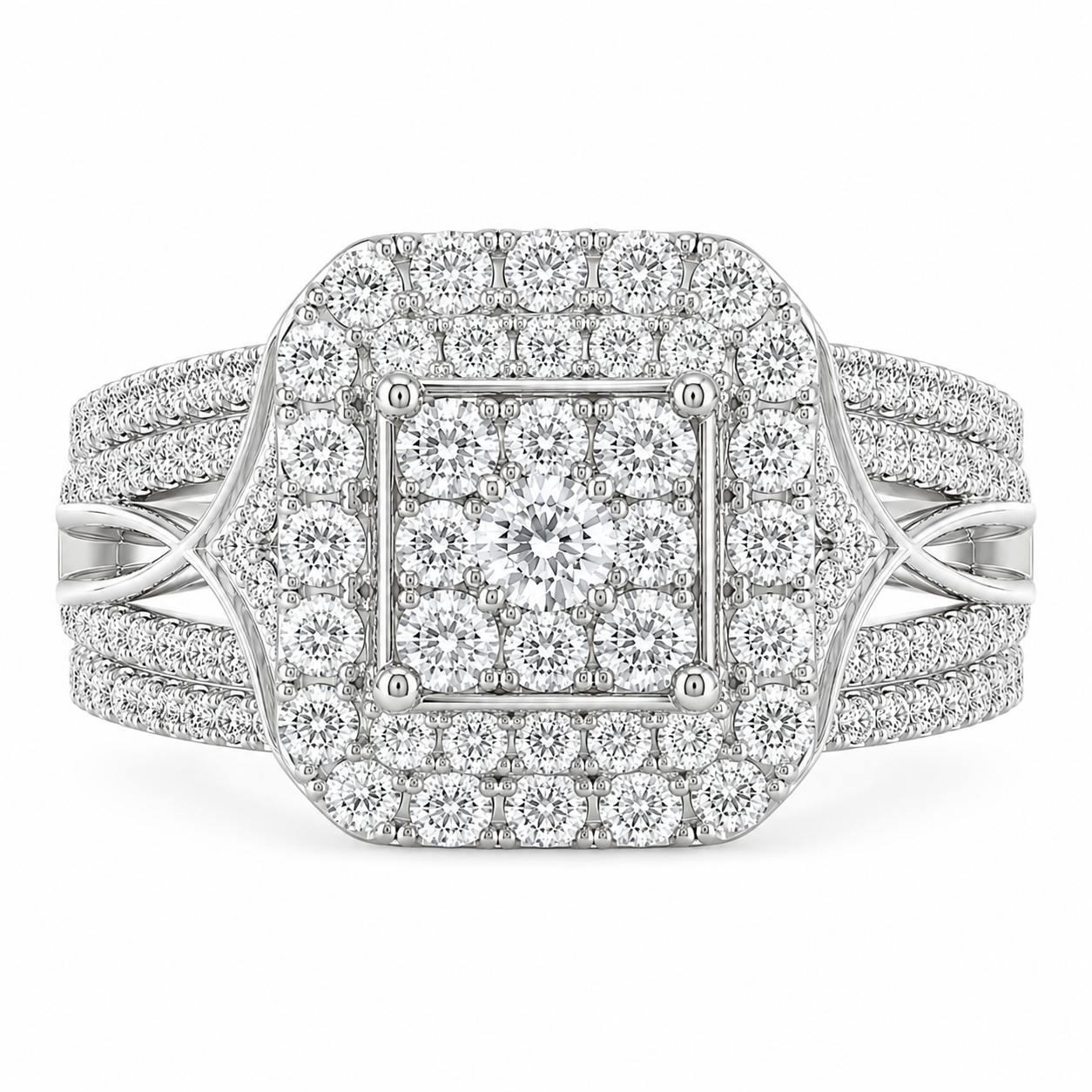 14K White Gold Ring 0.78 ct Natural Diamond