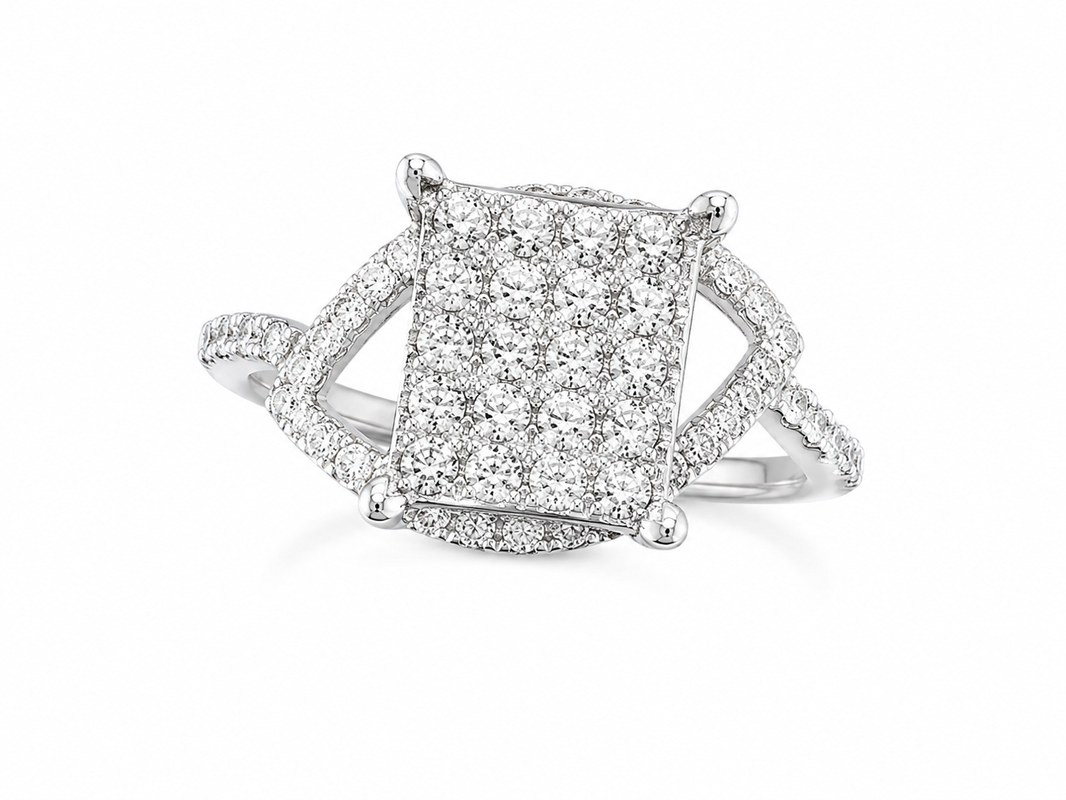 14K White Gold Women’s Ring 0.54 ct Natural Diamond
