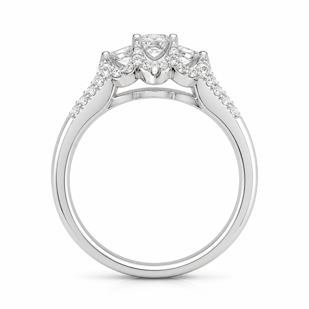 14K White Gold Women’s Ring Round 0.45 ct Natural Diamond