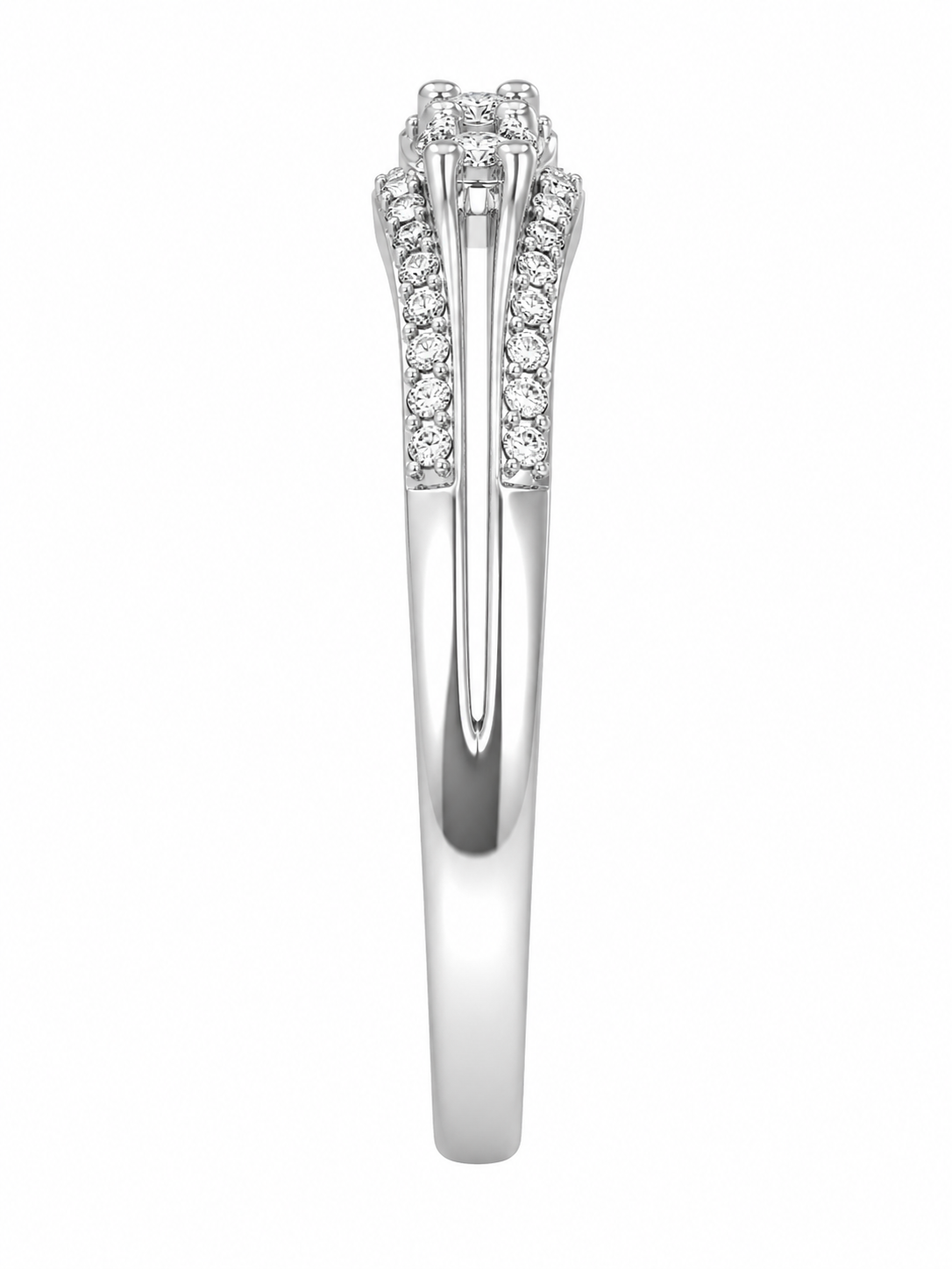 14K White Gold Women’s Ring Round 0.45 ct Natural Diamond