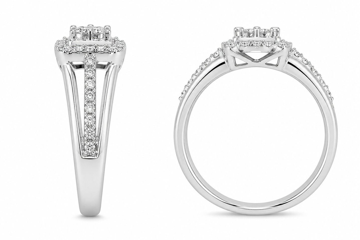 10K White Gold Women's Ring 0.15 ct Natural Diamond