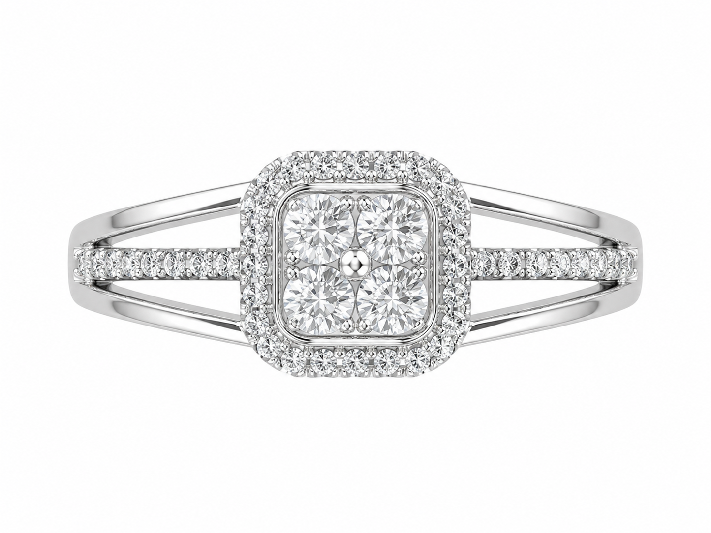 10K White Gold Women's Ring 0.15 ct Natural Diamond
