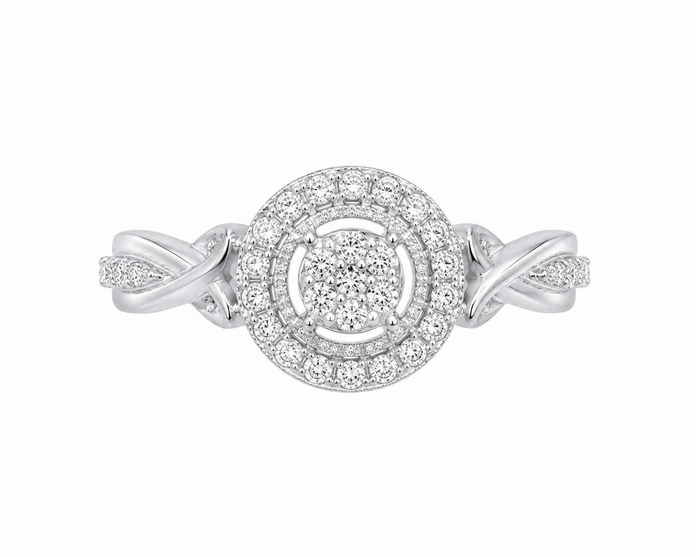 10K White Gold Women's Ring 0.25 ct Natural Diamond
