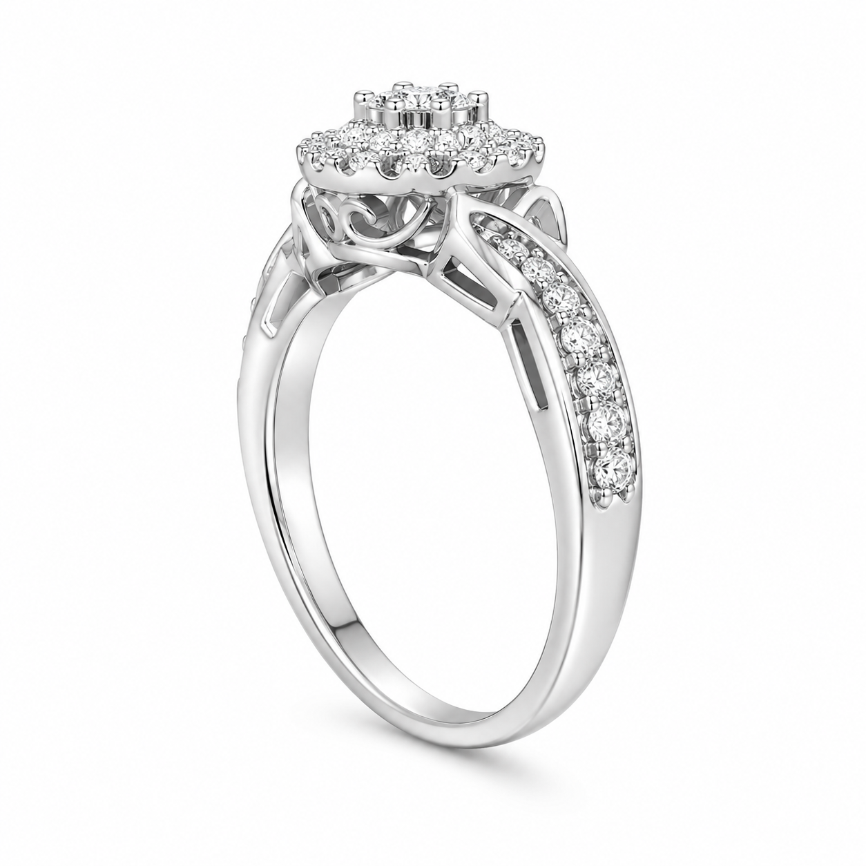 10K White Gold Women's Ring 0.25 ct Natural Diamond