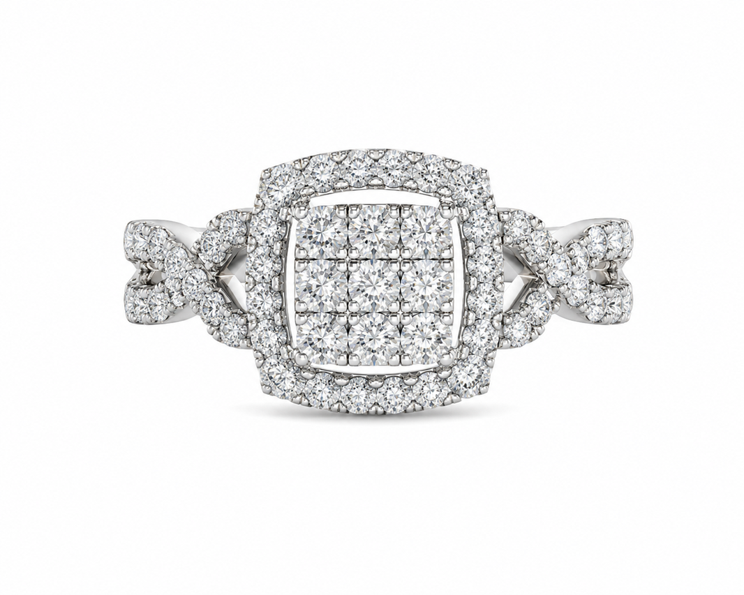 10K White Gold Women's Ring 0.50 ct Natural Diamond