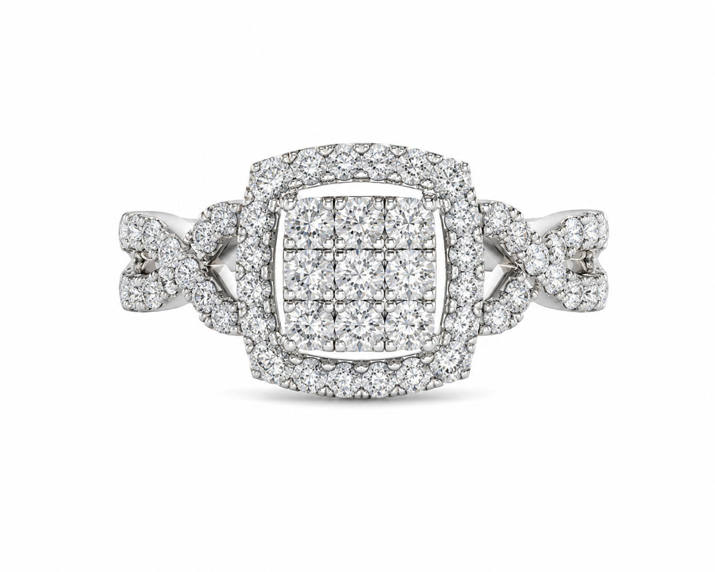 10K White Gold Women's Ring 0.50 ct Natural Diamond
