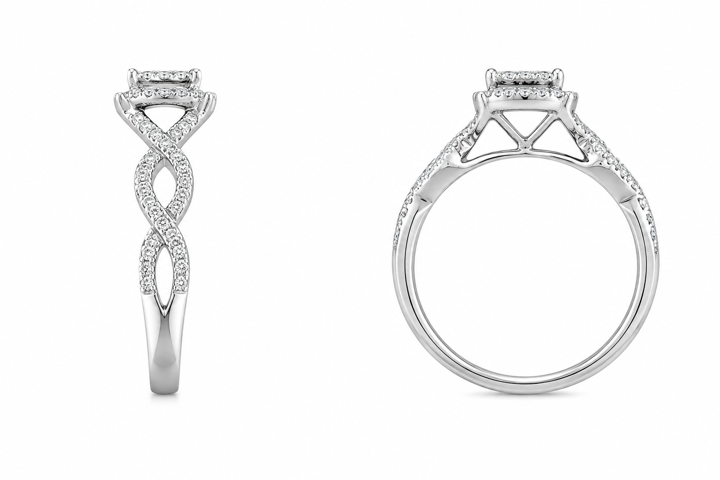 10K White Gold Women’s Ring 0.40 ct Natural Diamond